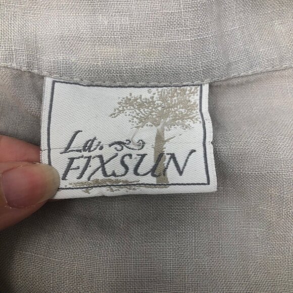 La Fixsun 100% Linen Gray Sleeveless Top Size S - Picture 5 of 6